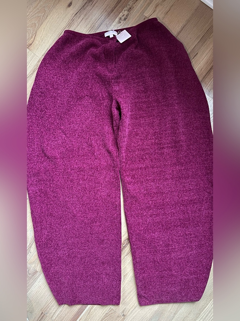 Hanifa Plush Knit Joggers - Berry